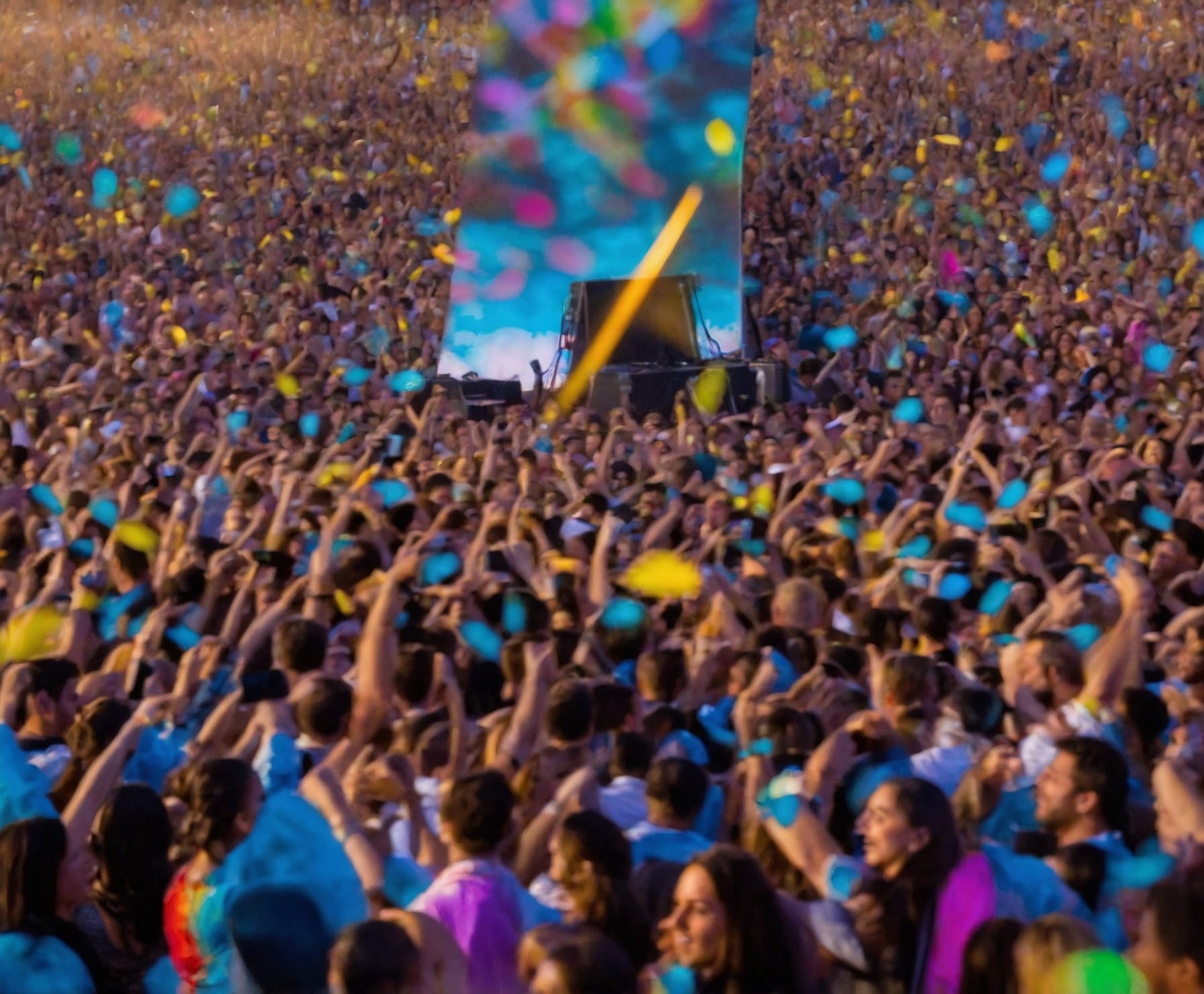 Festival de música urbana con ambiente vibrante